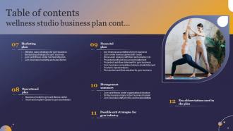 Wellness Studio Business Plan Powerpoint Presentation Slides Images Image