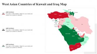 West Asian Countries Of Kuwait And Iraq Map