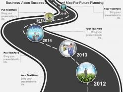 Wf business vision success growth road map for future planning flat powerpoint design