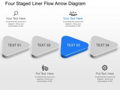 Wf four staged liner flow arrow diagram powerpoint template