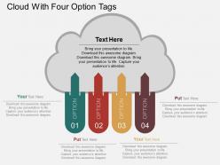 Wg cloud with four option tags flat powerpoint design