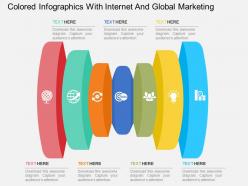 Wh colored infographics with internet and global marketing flat powerpoint design
