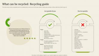 What Can Be Recycled Recycling Guide Garbage Collection Services Proposal