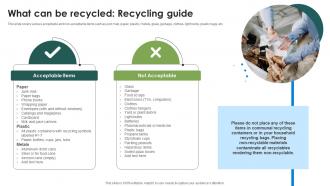 What Can Be Recycled Recycling Guide Litter Collection Services Proposal