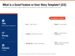 What is a good feature or user story template priority requirement gathering methods ppt ideas
