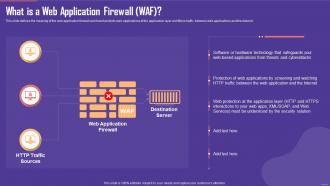 What Is A Web Application Firewall WAF Ppt Infographic Template Designs Download