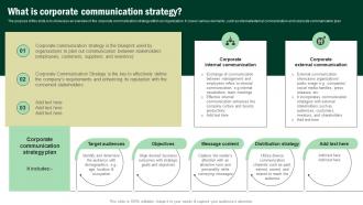 What Is Corporate Communication Strategy Developing Corporate Communication Strategy Plan