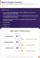 What Is Crypto Currency Bitcoin Playbook One Pager Sample Example Document