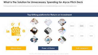 What is the solution for unnecessary spending for alyce pitch deck ppt powerpoint vector