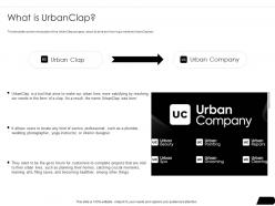 What is urbanclap investor funding elevator ppt inspiration clipart