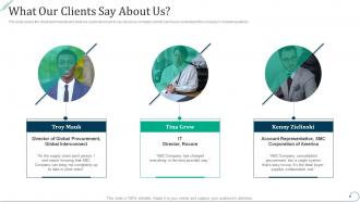 What our clients say about us strategic procurement planning ppt file infographic template