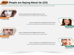 What People Are Saying About Us M1396 Ppt Powerpoint Presentation Model Example File
