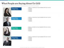 What people are saying about us team ppt powerpoint presentation model portfolio