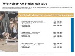 What problem our product can solve ratan tata investor funding elevator ppt introduction