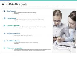 What sets us apart services ppt powerpoint presentation pictures outfit
