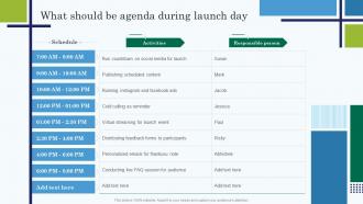 What Should Be Agenda During Launch Day Edtech Service Launch And Marketing Plan