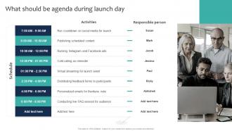 What Should Be Agenda During Launch Day Marketing And Sales Strategies For New Service