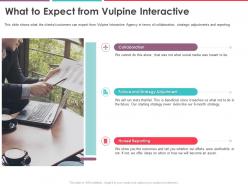 What to expect from vulpine interactive funding elevator ppt clipart