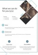 What We Can Do For You Event Management Proposal One Pager Sample Example Document