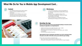 What we do for you in mobile app development cont ppt summary themes