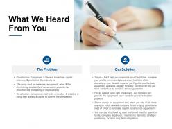 What we heard from you gears ppt powerpoint presentation layouts elements