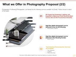 What we offer in photography proposal digital photographs ppt powerpoint presentation professional