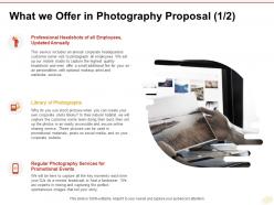 What we offer in photography proposal photographs ppt powerpoint presentation microsoft