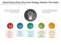 What where when why how strategy markets plan sales