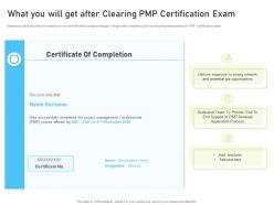 What you will get after clearing pmp certification exam pmp certification it