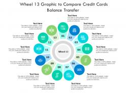 Wheel 13 graphic to compare credit cards balance transfer infographic template