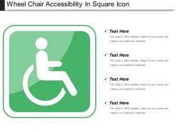 Wheel chair accessibility in square icon