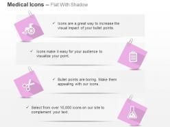 Wheel chair scissor checklist medical ppt icons graphics