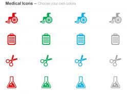 Wheel chair scissor checklist medical ppt icons graphics