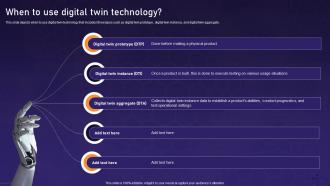 When To Use Digital Twin Technology Asset Digital Twin Ppt Professional Infographic Template