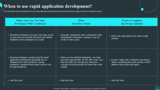 When To Use Rapid Application Development Ppt Slides Example Introduction