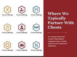 Where we typically partner with clients ppt summary infographic template