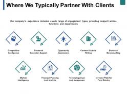 Where we typically partner with clients ppt summary shapes