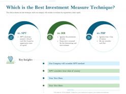 Which is the best investment measure technique ppt slides deck