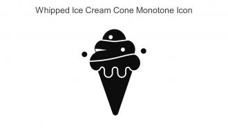 Whipped Ice Cream Cone Monotone Icon In Powerpoint Pptx Png And Editable Eps Format