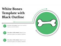 White bones template with black outline