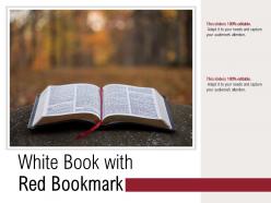 White book with red bookmark