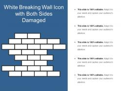 White breaking wall icon with both sides damaged