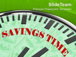 White Clock With Savings Time Business Powerpoint Templates Ppt Themes And Graphics 0213