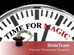 White clock with word time for magic powerpoint templates ppt themes and graphics 0213