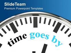 White clock with word time goes by powerpoint templates ppt themes and graphics 0213