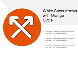 White cross arrows with orange