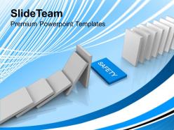 White dominoes with safety business powerpoint templates ppt themes and graphics 0113