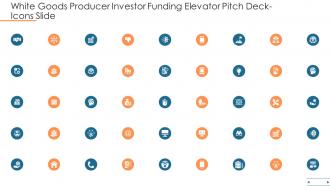 White goods producer investor funding elevator pitch deck icons slide ppt layouts inspiration