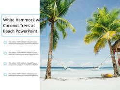 White hammock with coconut trees at beach powerpoint