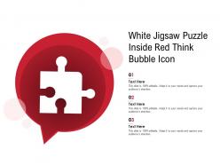 White jigsaw puzzle inside red think bubble image